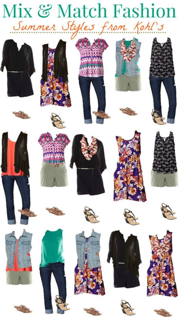 Kohls Mix and Match Wardrobe for Summer