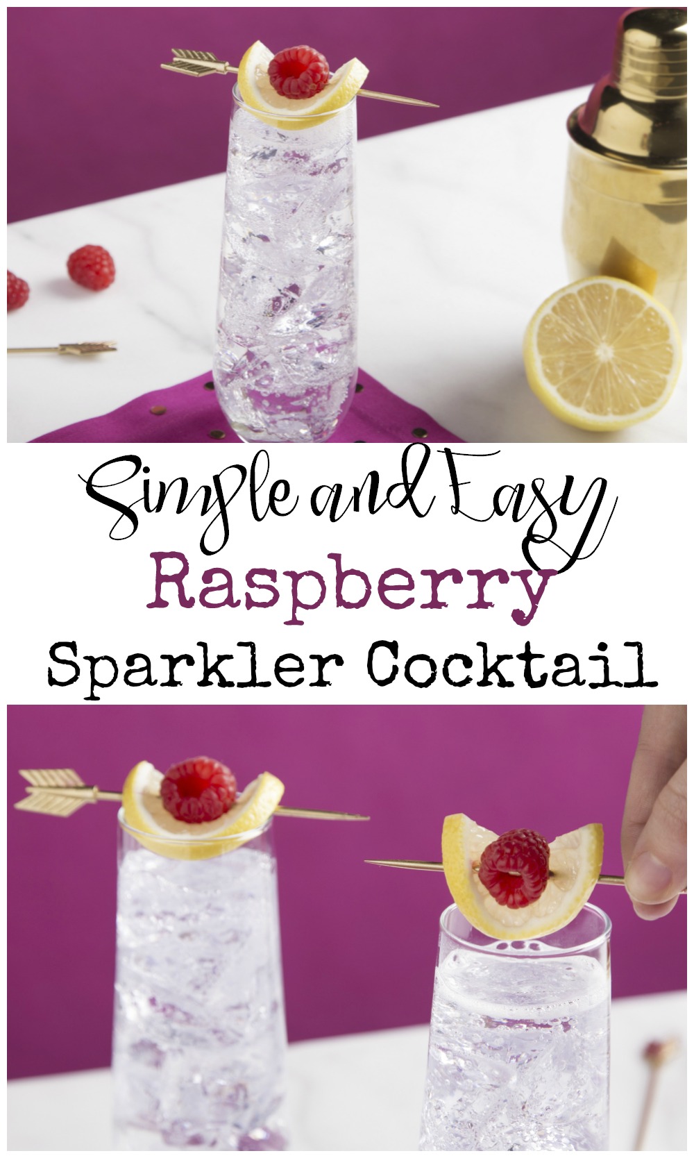 Simple and easy Raspberry Sparkler Cocktail recipe