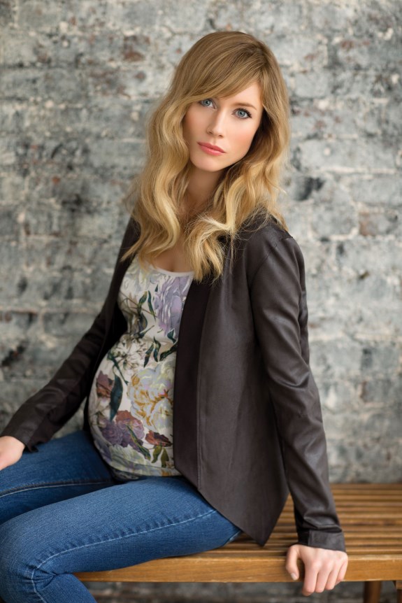 Jessica-Simpson-Maternity--Faux-Leather-Jacket-$69.00;-Floral-Knit-Tee-$38.00;-Skinny-Jeans-$44.00 (575 x 862)