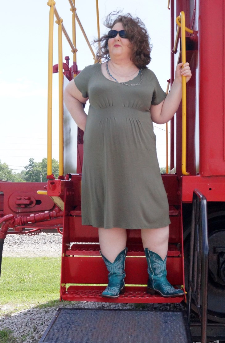 long dress with cowboy boots