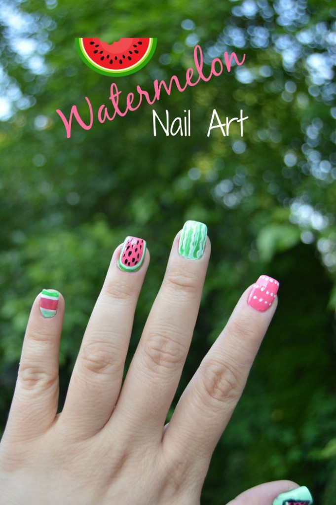 Watermelon nail art tutorials