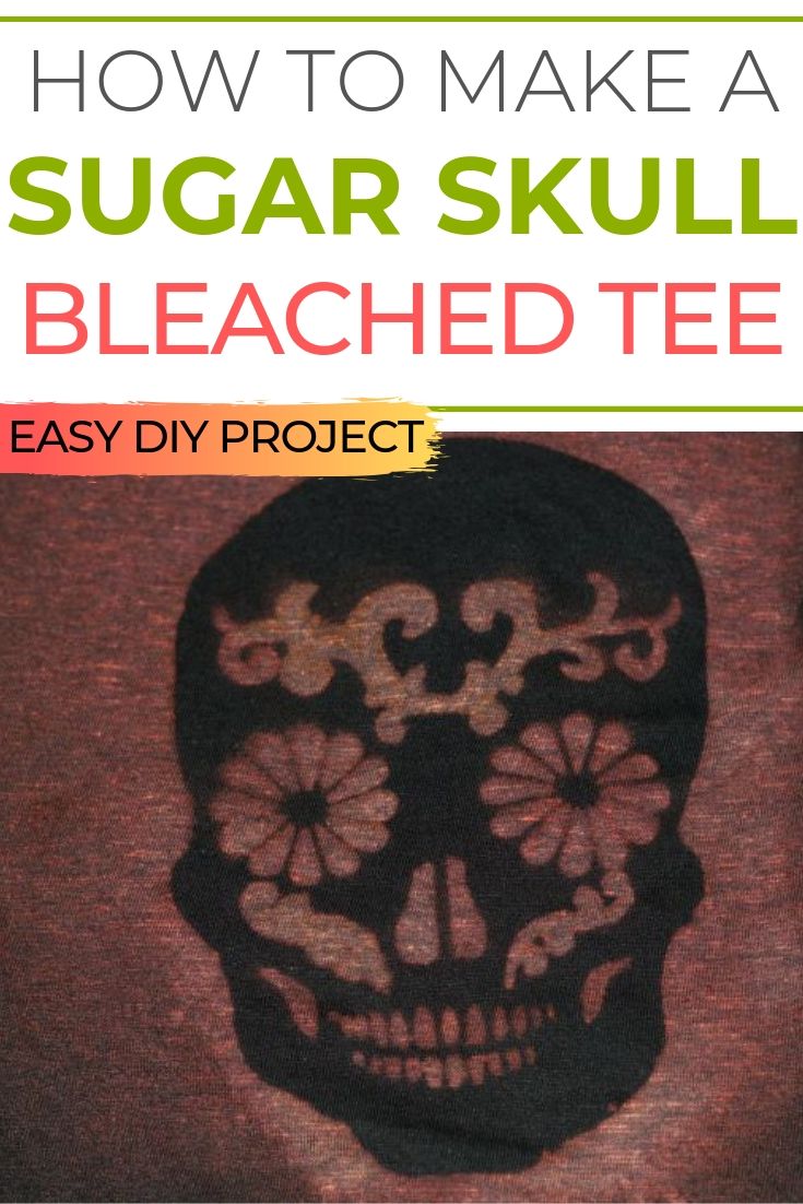 How to make a sugar skull distressed tee shirt with bleach