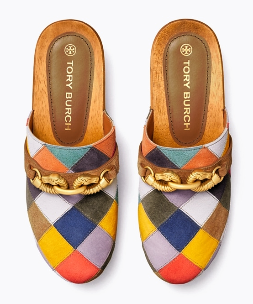 tory burch jessa patchwork clogs - Style on Main