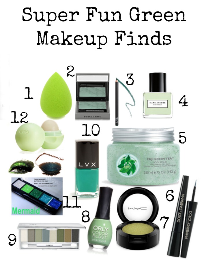 Super Fun Green makeup finds
