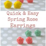 How to make quick and easy spring rose flower cab earrings