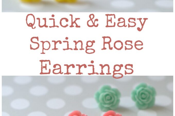 How to make quick and easy spring rose flower cab earrings