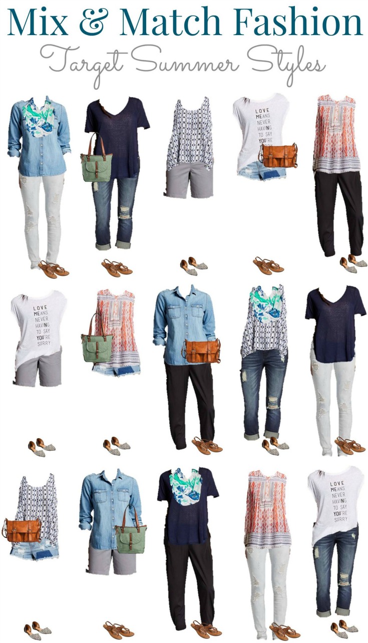 Target Summer into fall Mix and Match Wardrobe