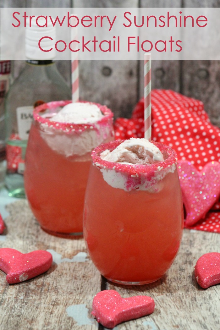 Make this delicious and easy alcoholic Strawberry Sunshine cocktail float today