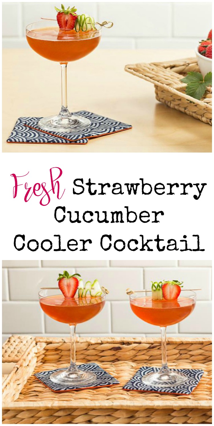 Try this fresh Strawberry Cucumber Cooler cocktail this summer