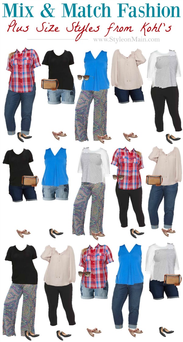 It's time to shake up your closet for summer. Check out this Mix and Match Capsule fashion wardrobe for plus sized fashionistas. All the pieces used are from Kohls, too. So you know they're easy to get and affordable.