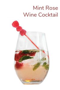 Simple and easy Mint Rose wine cocktail. It's the perfect drink recipe for brinch, a bridal shower, or just kicking back.