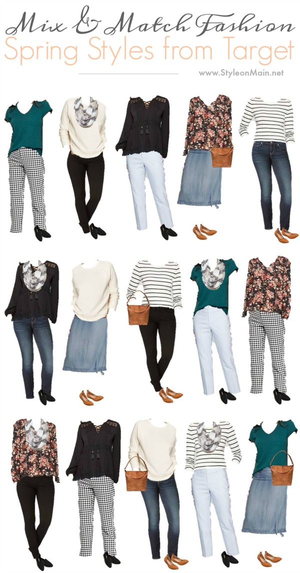 Update your spring wardrobe with this great Mix and Match outfits from Target. Be in style without breaking the budget |Affordable fashion | style | casual capsule | clothes | Spring 2019 #fashion #casualfashion
