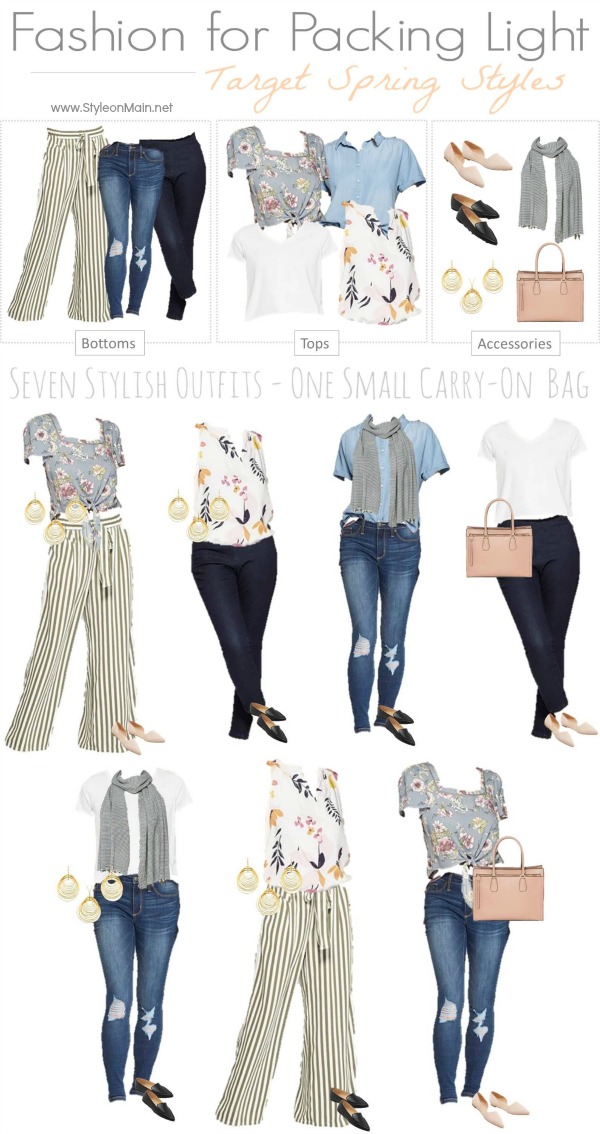 Are you going places? Be sure to check out this travel capsule wardrobe that gets you 7 great outfits from 12 pieces, including your accessories, handbag, and shoes. It easily packs in a carry on, and it's all from Target. 