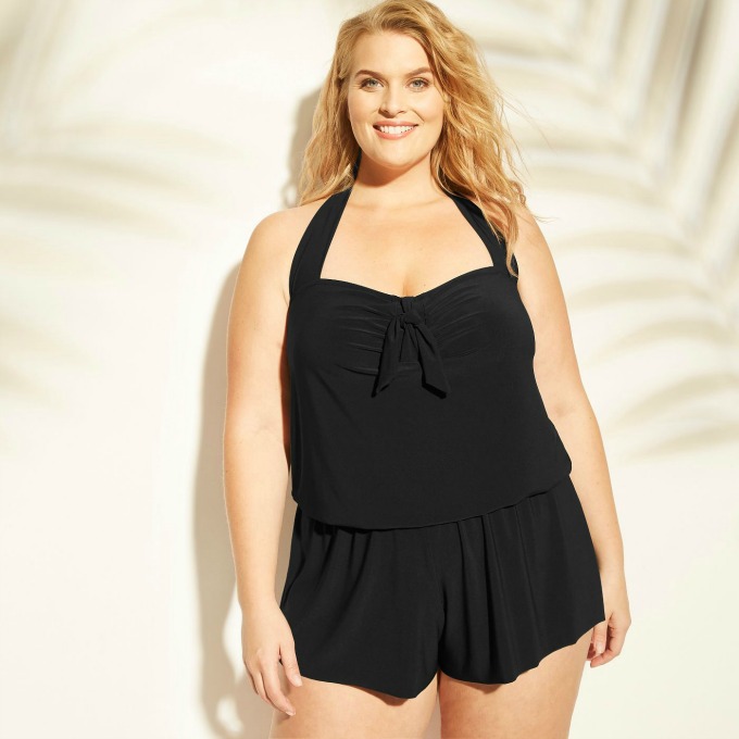 Target plus sized swim romper bathing suit