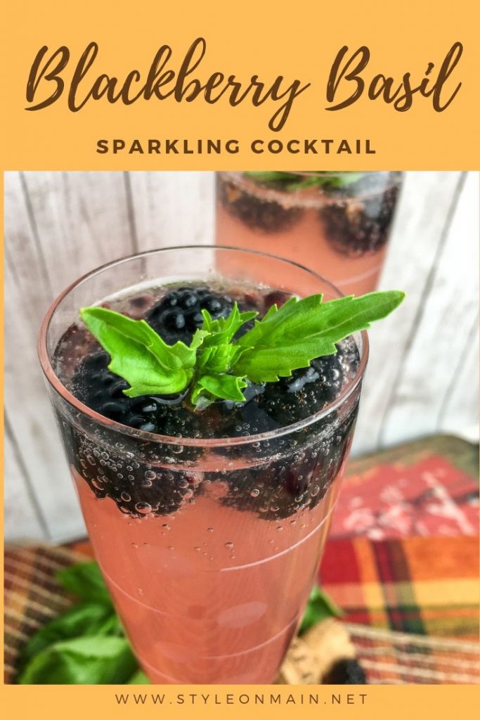 Blackberry Basil Sparkler Cocktail Recipe Style on Main