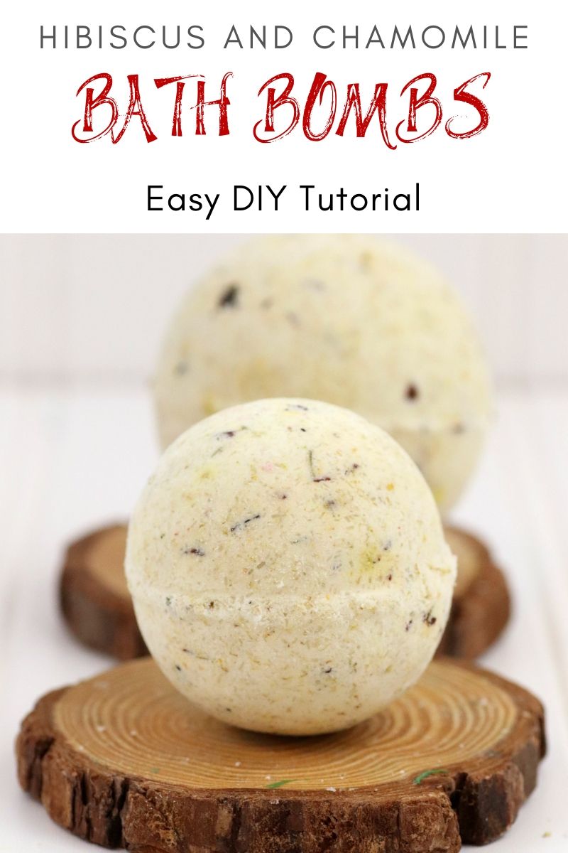 DIY Relaxing and moisturizing Hibiscus Chamomile Bath Bombs