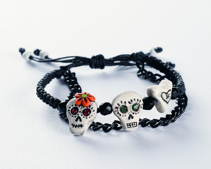 How to make a sugar skull bracelet with polymer clay