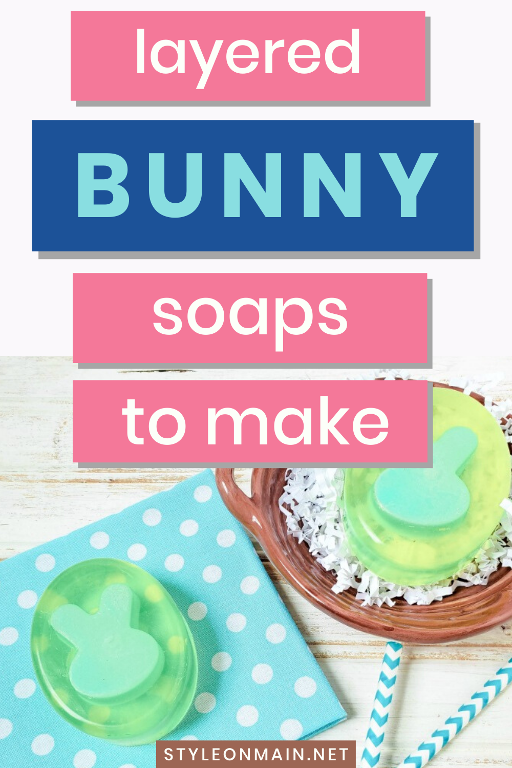 Make your own homemade layered bunny rabbit soap. This handmade soap tutorial is perfect for Easter, spring, baby showers, or any other occasion. 