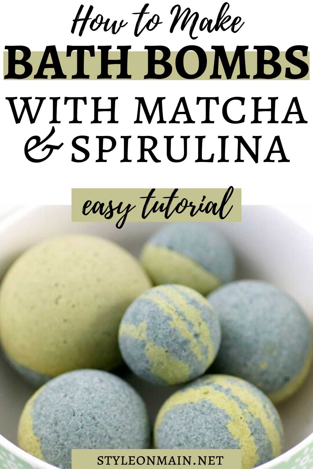How to make DIY Bath Bombs with Spirulina and Matcha. his easy to follow tutorial is perfect for those looking for both a craft project and some self care. 