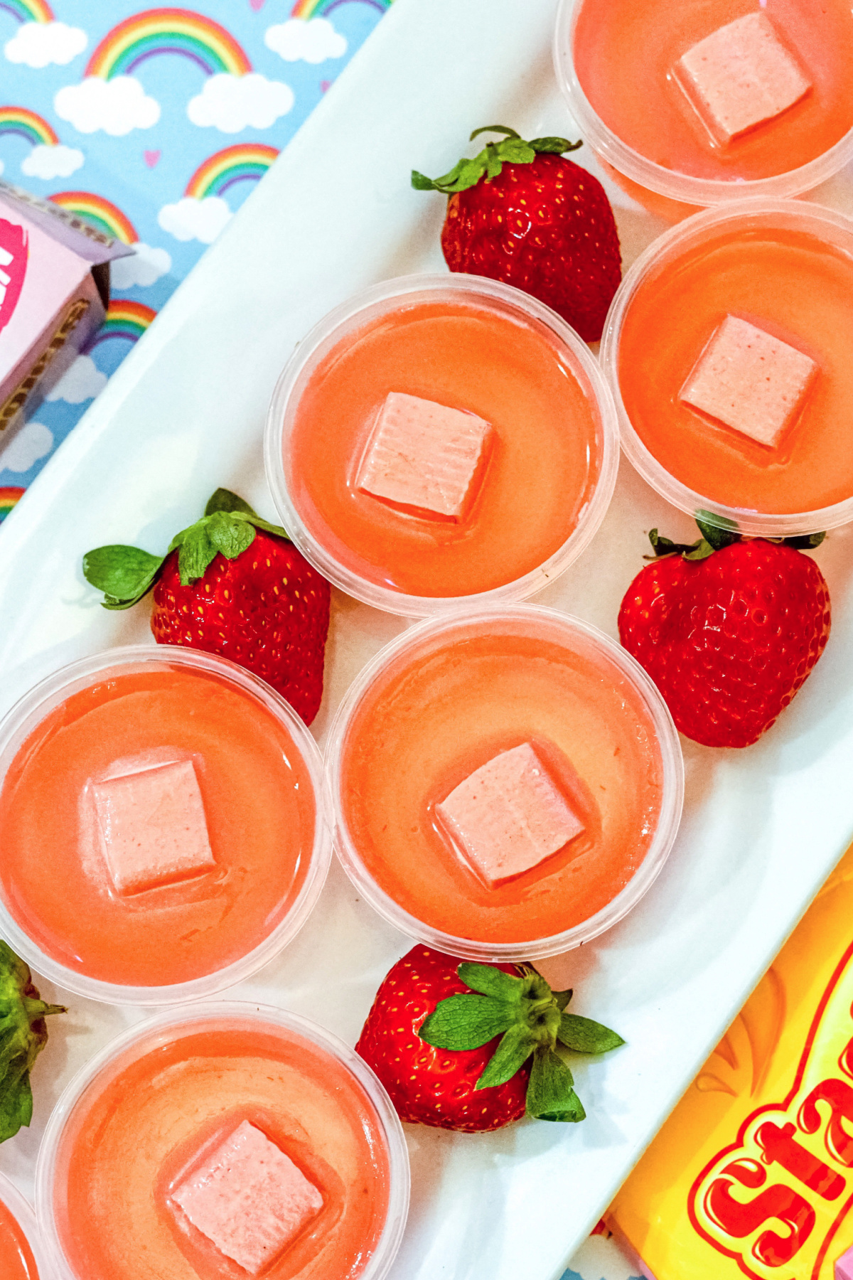 Pink Starburst Jello shots recipe