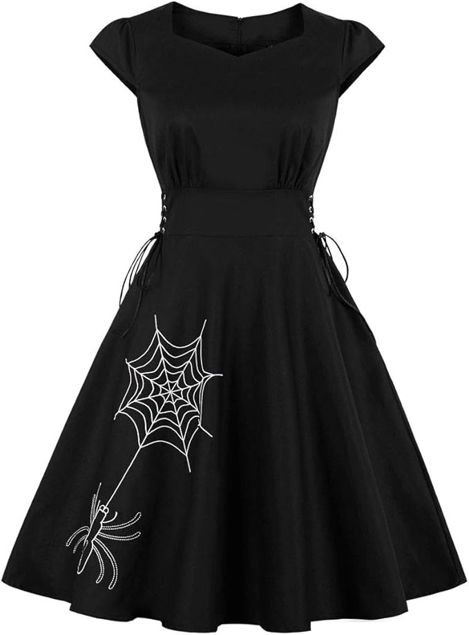 lace up spiderweb dress