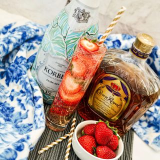Strawberry whiskey champagne cocktail recipe