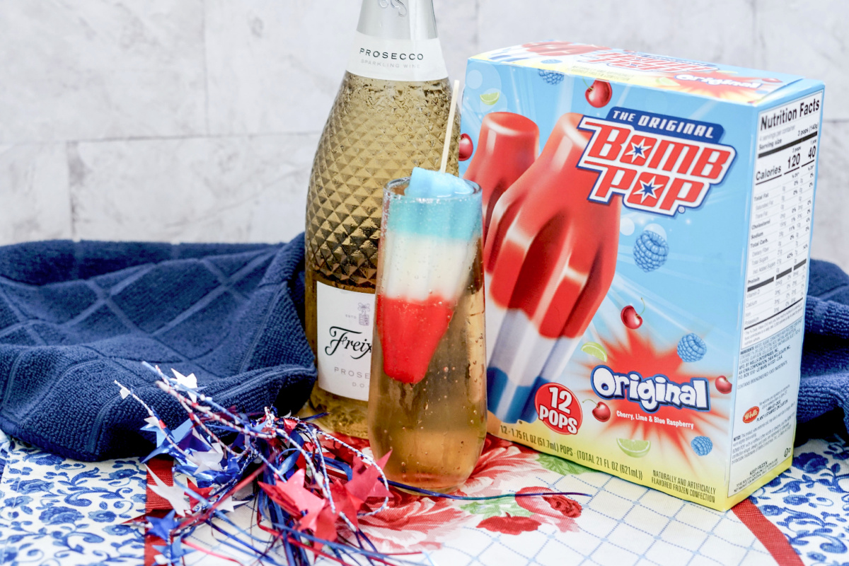 Bomb pop Champagne cocktail recipe