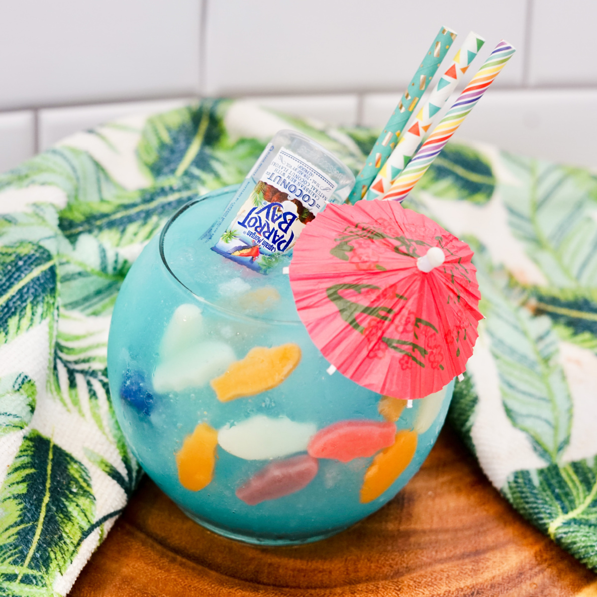 Rum Away with Me! Tiki Bar Inspired Mermaid Water Fish Bowl Drinks