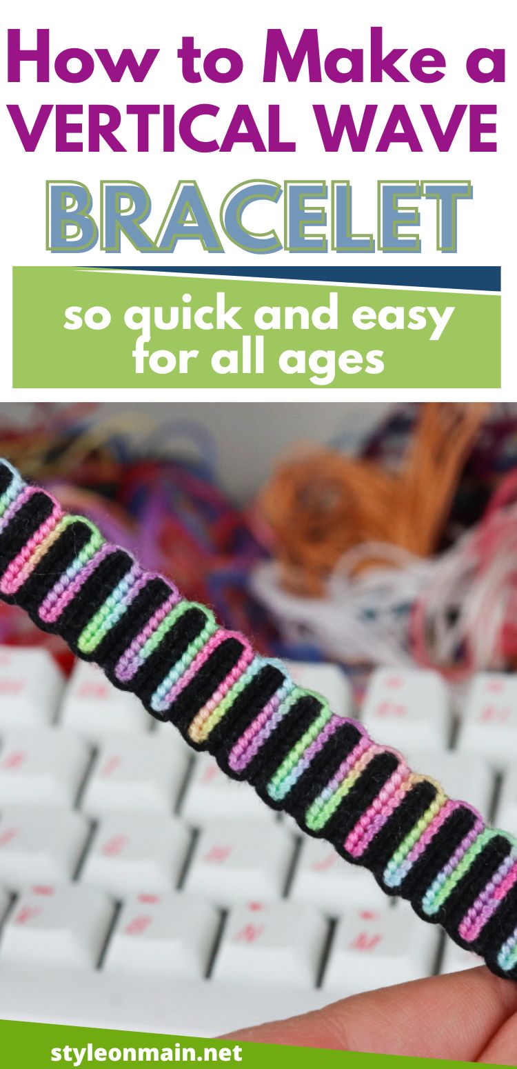 How to make a Vertical Wave friendship bracelet. It's a simple design for all ages. 
