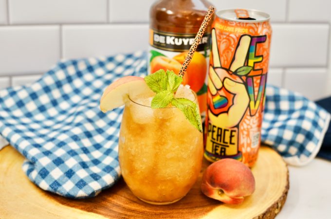 boozy peach tea slush