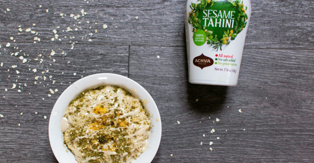 Sesame tahini with ingredients served