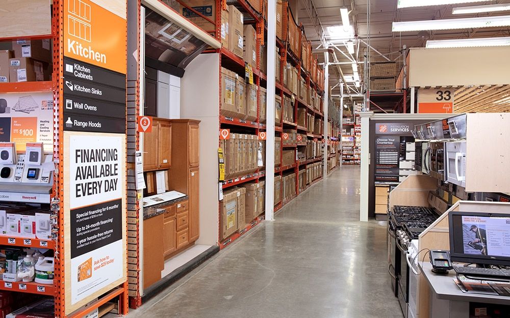 The kitchen cabinet aisle at The Home Depot by Amanda Saraco
