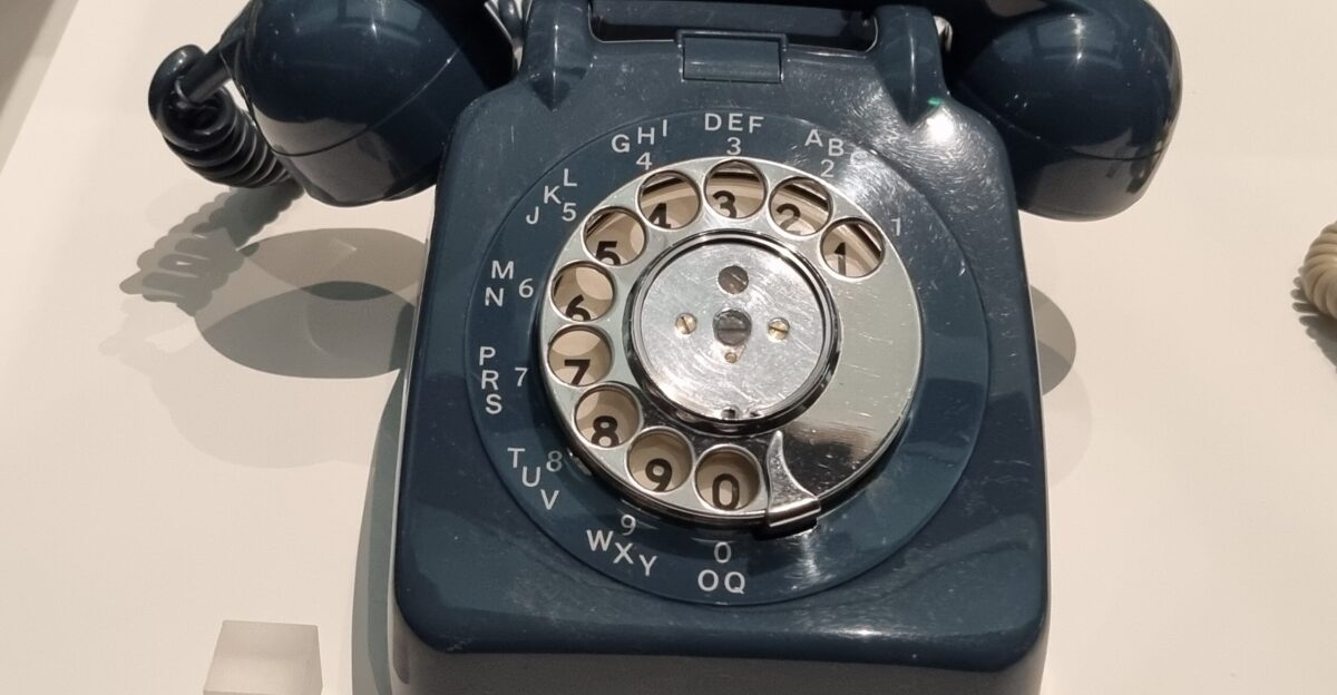 Black rotary phone