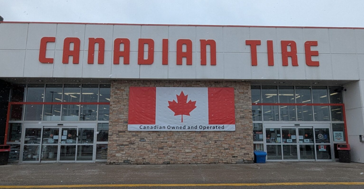 Canadian Tire store front in response to Trump's tariffs