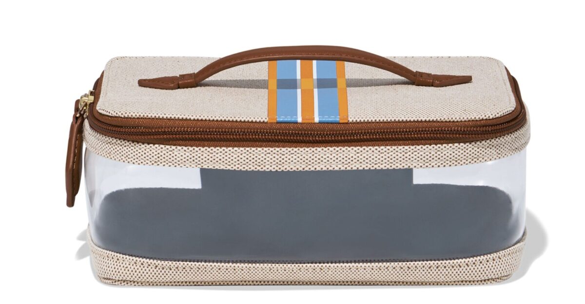 Exclusive Riviera Cabana See-All Vanity Case By Paravel Moda Operandi by Natalie Jones