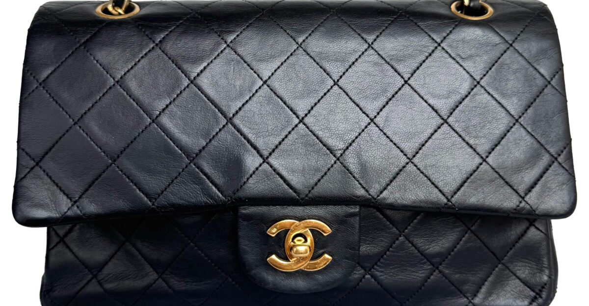 Chanel Classic Flap Vintage Black Lambskin Leather With 24k Gold Hardware 1989-1 by 1stDibs