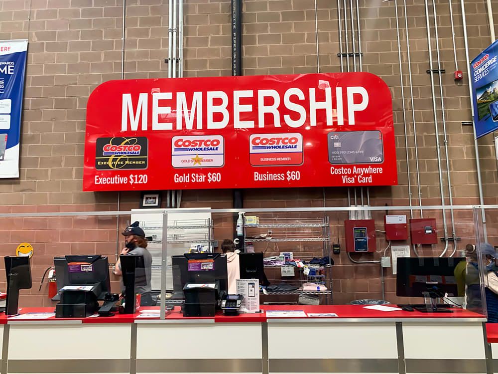 Costco membership counter inside a store Costco Wholesale Corporation is largest membership-only warehouse club in US by