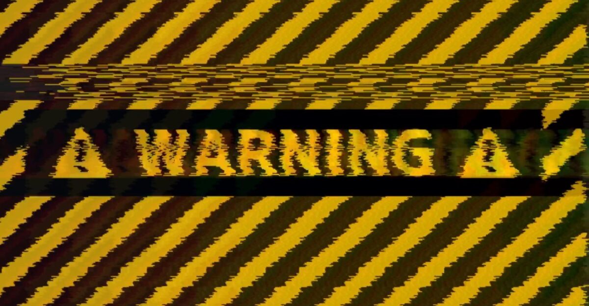 Free Motion Graphic Virtual Background Warning Alert Sign VHS Glitch VJ Loop by wrucka