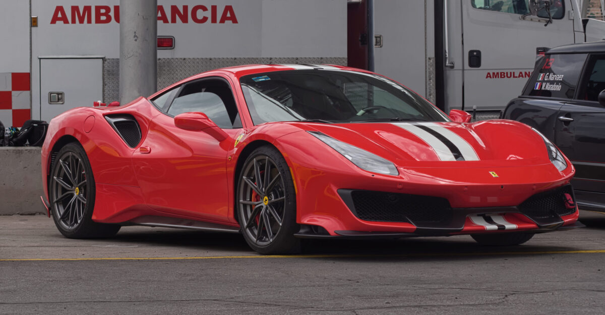 Ferrari 488 at racing circuit Miguel E Abed Puebla Mexico