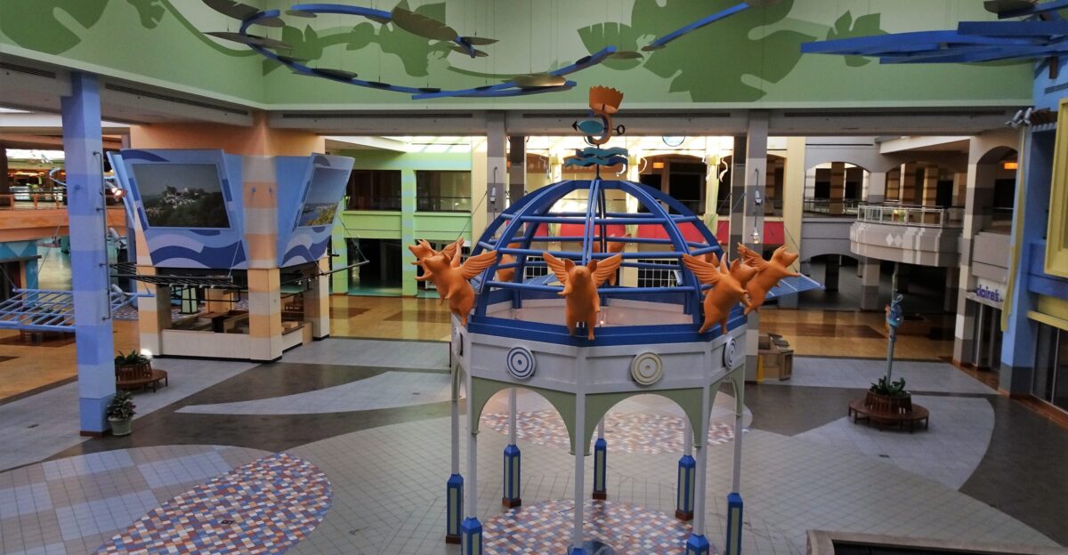 Photo of the main center court located at Forest Fair Village Mall a dead mall in Cincinnati Ohio