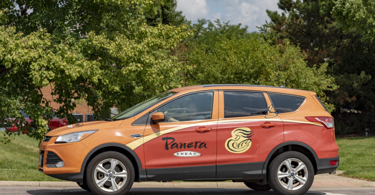 A Panera Bread delivery vehicle in Columbus Ohio