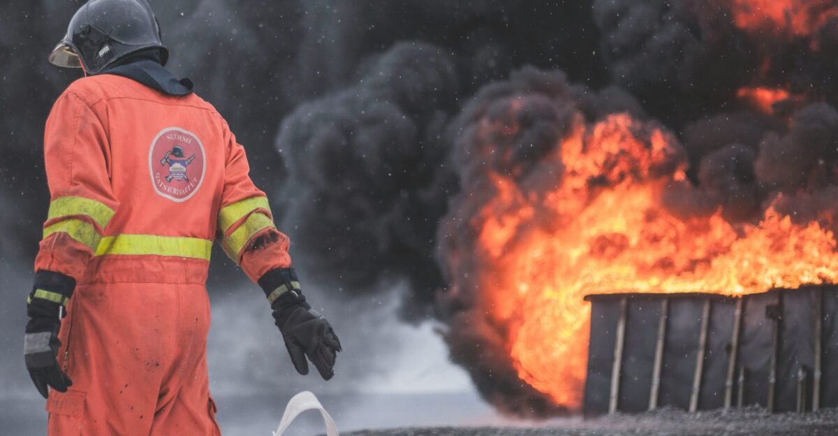 fireman wearing firesuit