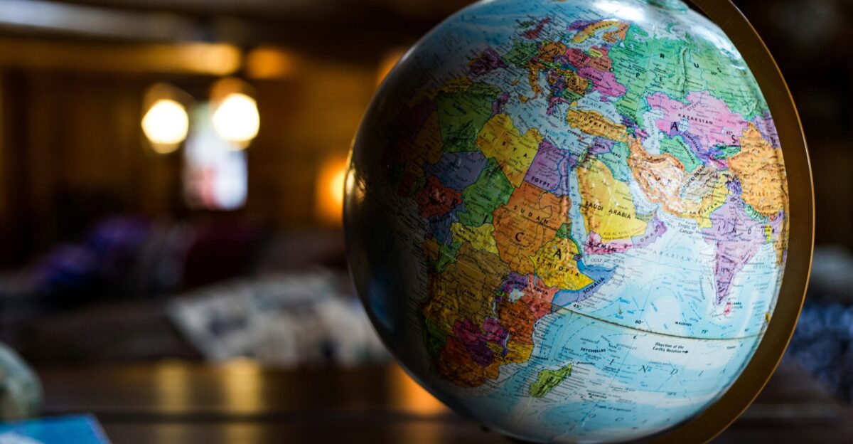 desk globe on table