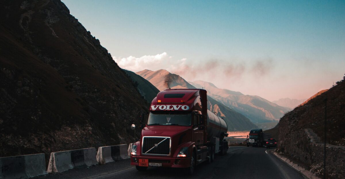red Volvo vehicle