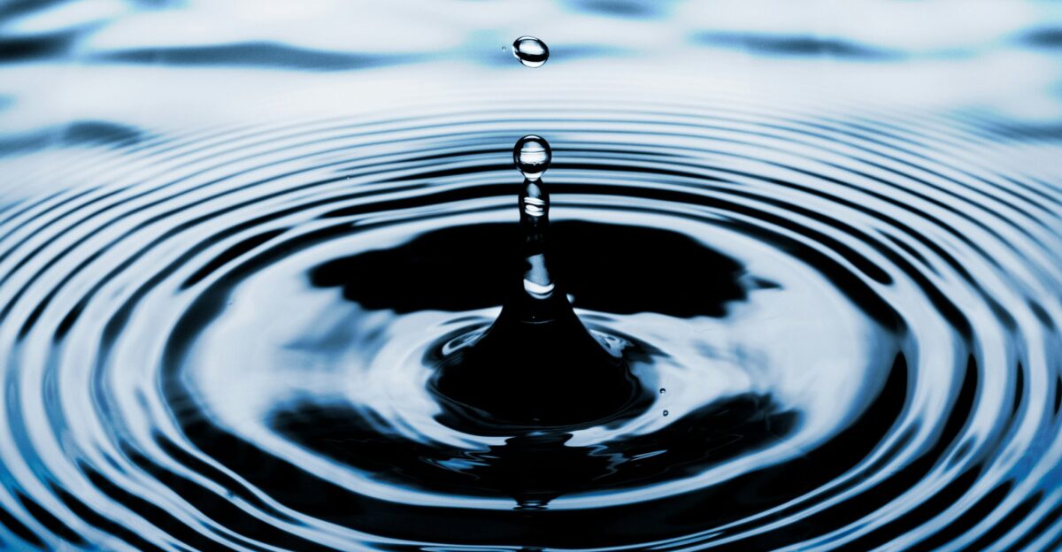 water drop on body of water
