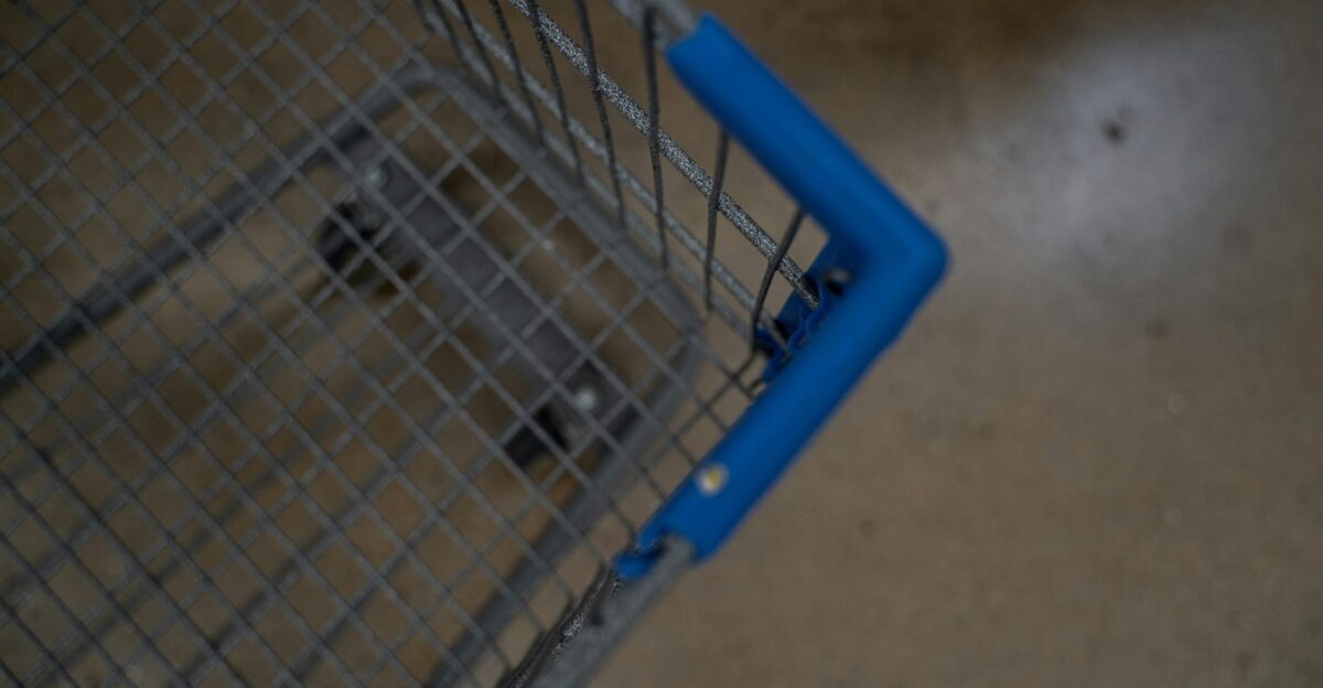 a blue wire fence