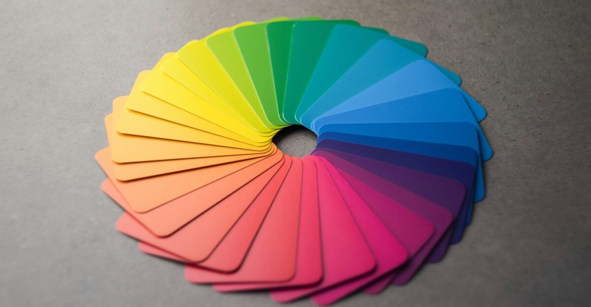 a circle of different colors on a table