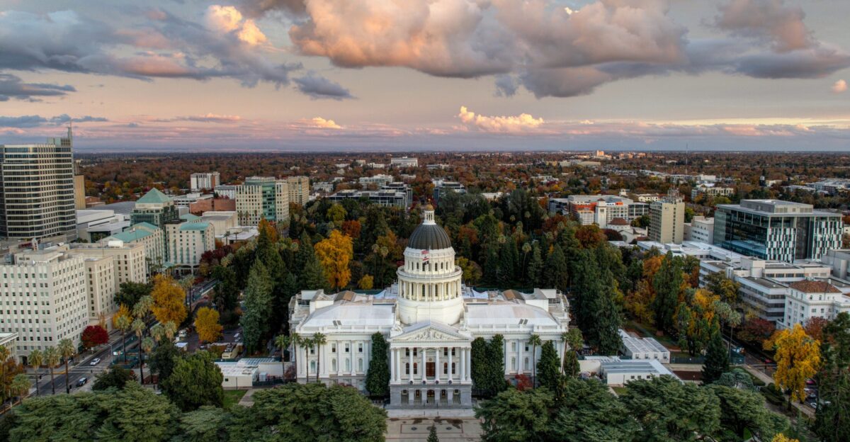 An aerial view of the capital building in washington dc