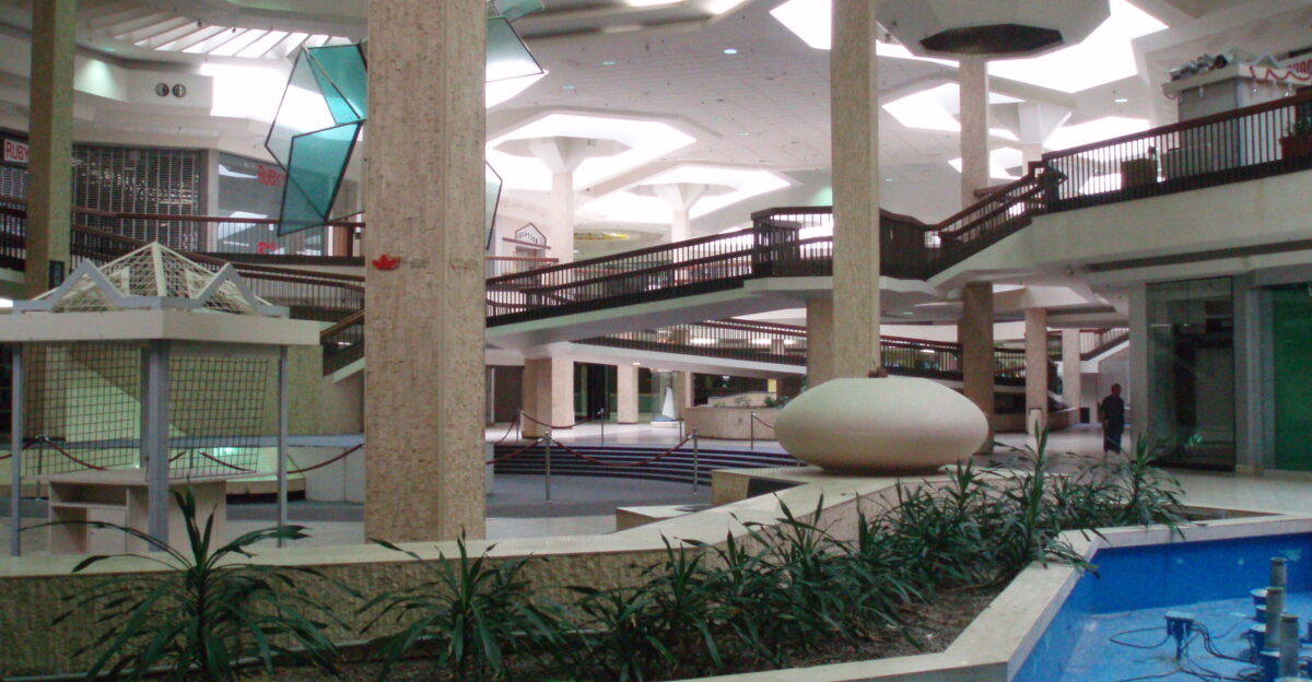The interior of the mostly-empty Randall Park Mall in North Randall Ohio