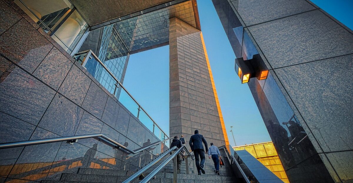 stairs building businessmen climbing up business career success progress career ladder development company elegant high rise building skyscraper architecture business business business business career career career career success success success success success development company company company company